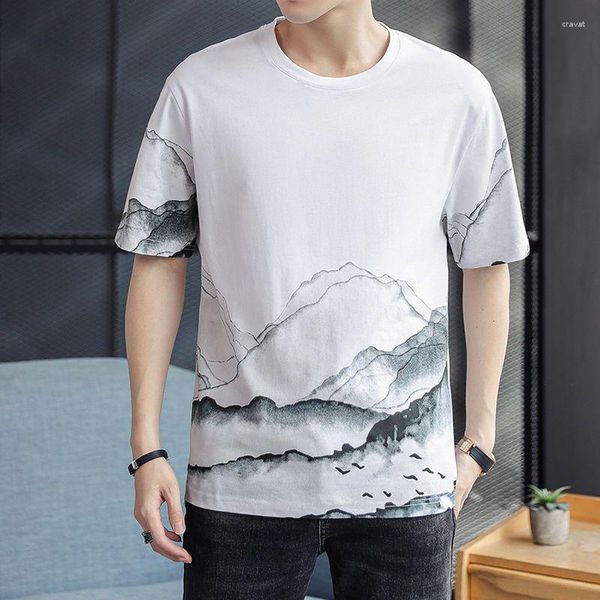 Camiseta masculina moda o-pescoço manga curta tie dye camiseta roupas 2023 oversized casual pullovers solto coreano camiseta