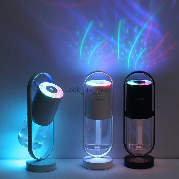 Umidificadores 2022New Magic Shadow Umidificador 360 Graus Névoa Spray Lâmpada Projetor Ultrasônico Cool Mist Maker Aroma Difusor USB Humidificador YQ230926