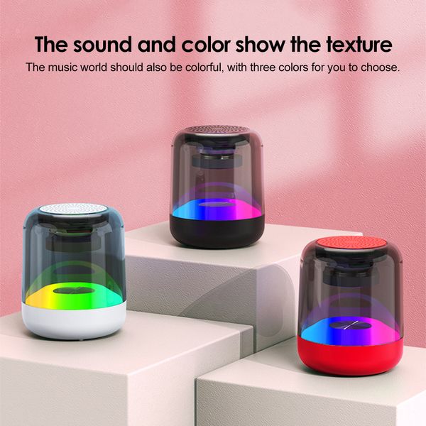 Mini-Nachtlicht, Bluetooth-Lautsprecher mit hochwertiger bunter Lichtshow, kabelloser kleiner Soundbox-Subwoofer mit Dinging-Licht, tragbares Heimkino