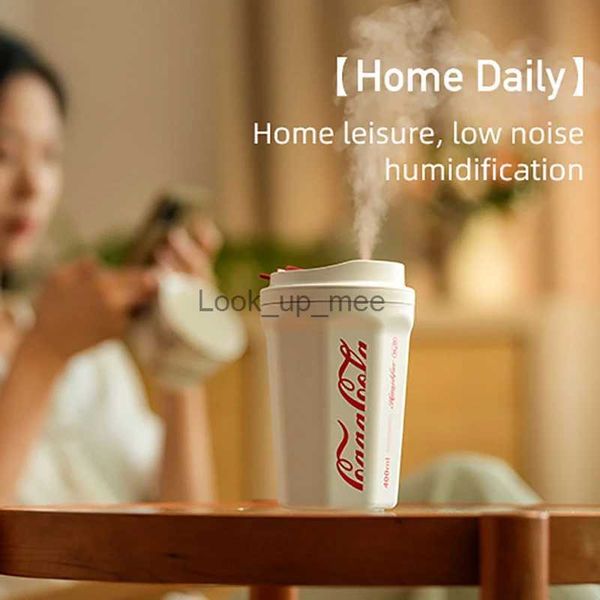 Umidificatori 2023 Ultima Coca Cola Tazza Umidificatore Ricaricabile 350ml Batteria portatile senza fili Home Car Diffusore di aromi YQ230926