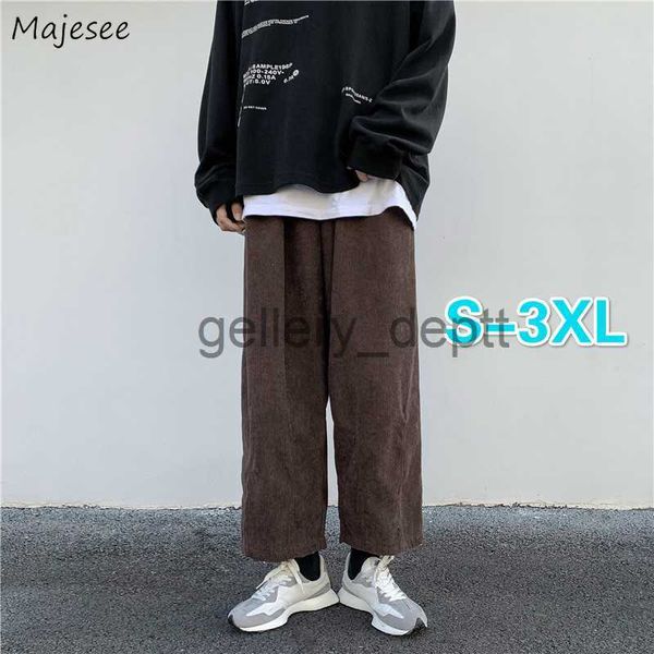 Herrenhosen Männer Casual Hosen Plus Größe 3XL Solide Cord Gerade Hosen Männliche Lose Ins Chic Elastische Taille Trendy Koreanischen Stil Streetwear J230926