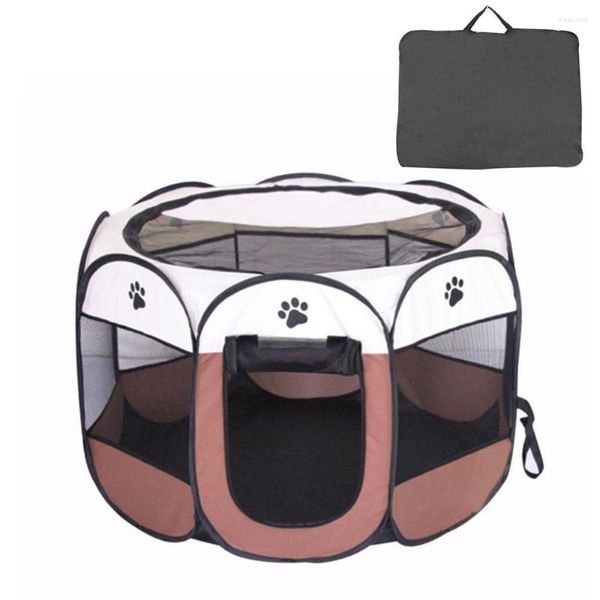 Porta-gatos Octagon Pet Tent Dog Cage Dobrável Oxford Bunai Delivery House Recinto