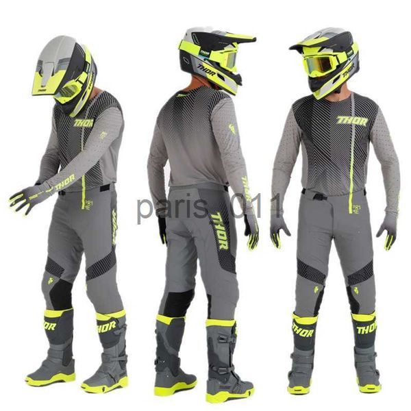 Andere Bekleidung 2023 Prime Pro Motocross Gear Set Grau Flo Moto Set Off Road Anzug MX Race Wear Moto Anzug Motorrad Schutzkleidung x0926