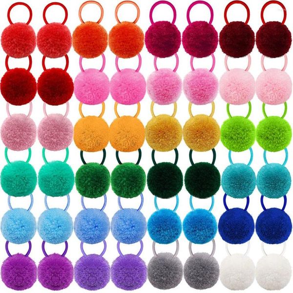 Köpek kıyafetleri 100pcs dökme saç yayları renkli top lastik bantlar evcil hayvanlar kedi aksesuarları küçük köpekler için peluş kediler