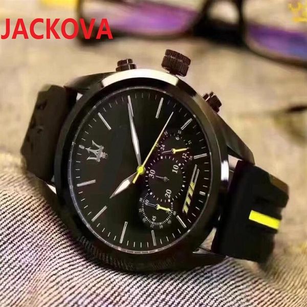 Relogio Maskulino 42mm Askeri Spor Tarzı Büyük Erkekler Moda Motor Yarışı Tasarımcısı Siyah Dial Eşsiz Silikon Saati İzleme 322Q