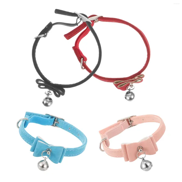 Colares de cachorro 4 pcs gato sino filhote de cachorro gargantilha colar pet arco reunindo colares de festa