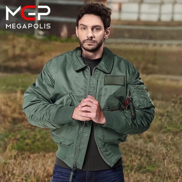 Jaquetas masculinas Mens Bomber Jaqueta Clássico Leve Jaquetas de Vôo Quente Confortável Resistente à Água Fita Vermelha Manga Shirring Casaco 230926