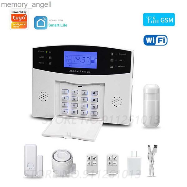 Sistemas de alarme WiFi GSM Sistema de alarme Proteção de segurança residencial Smart Life Tela LCD Kit anti-roubo Tuya APP Suporte para controle remoto Alexa YQ230926