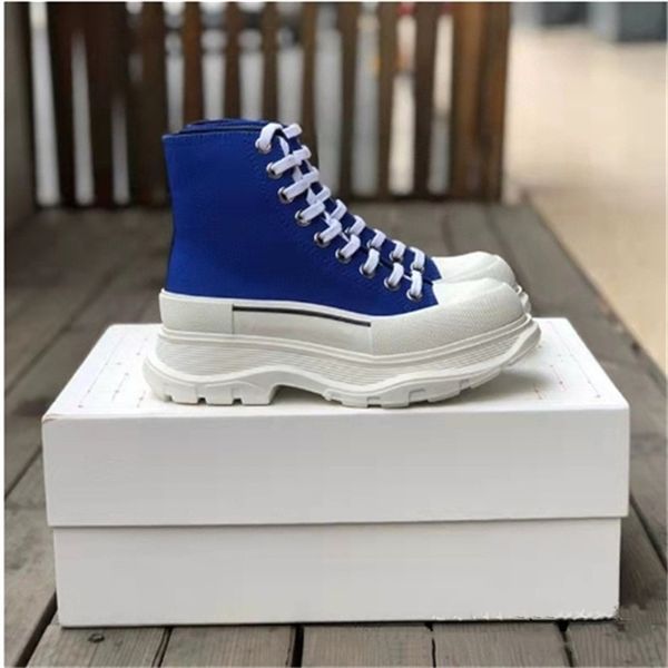 Designer Luxury Canvas Boots moda Uomo Donna stivale scarpe da donna piattaforma sneaker Stivaletti alla caviglia Pelle Lacci alti spessi Scarpe casual Taglia 35-45