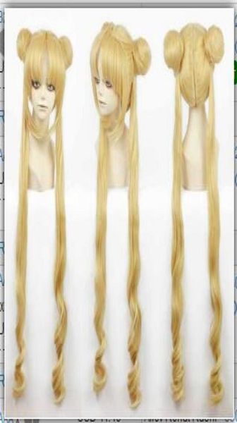 Ragazza Sailor Moon Costumi Cosplay Parrucca Tsukino Usagi e Principessa Serenity riccioli Indossare capelli resistenti al calore7653476