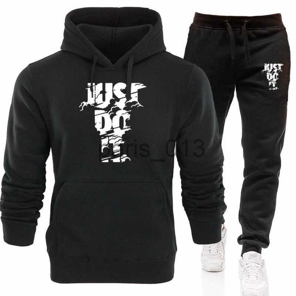 Homens Tracksuits Mens Tracksuit Sportswear Ternos Dois Peça Set Sweatpants Outono Masculino Hoodies Sweatsuit Ternos Esportivos Marido Inverno Jogging Terno X0926