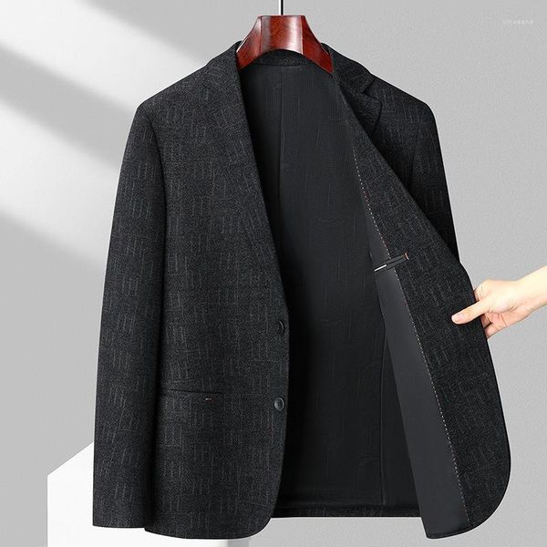 Ternos masculinos chegada moda casual outono inverno malha xadrez tendência único terno jaqueta masculino blazer tamanho m l xl 2xl 3xl 4xl