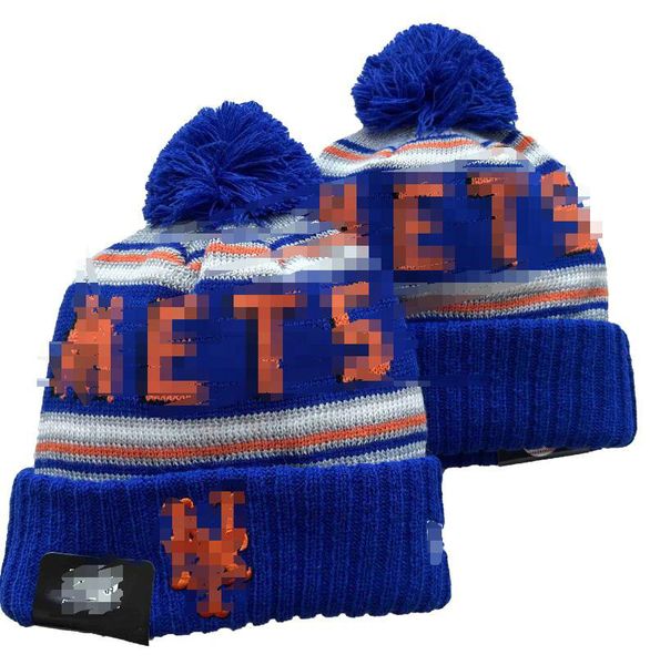 Berretto New York Mets Berretti Toppa laterale della squadra di baseball nordamericana Sport invernale in lana Cappello lavorato a maglia Berretti con teschio a