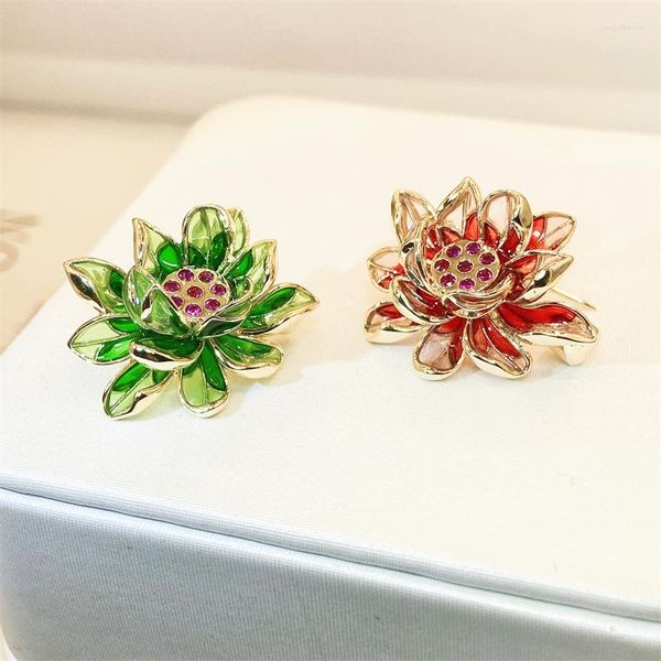 Broschen im japanischen und koreanischen Stil, Retro-Stil, bemalte Lotus-Kostüm-Accessoires, Brosche weiblich