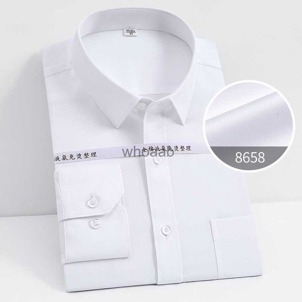 Мужские классические рубашки из 100 хлопка, рубашка на пуговицах большого размера, жидкий аммиак, против морщин, с длинным рукавом для мужчин, белый деловой, Slim Fit Yq230
