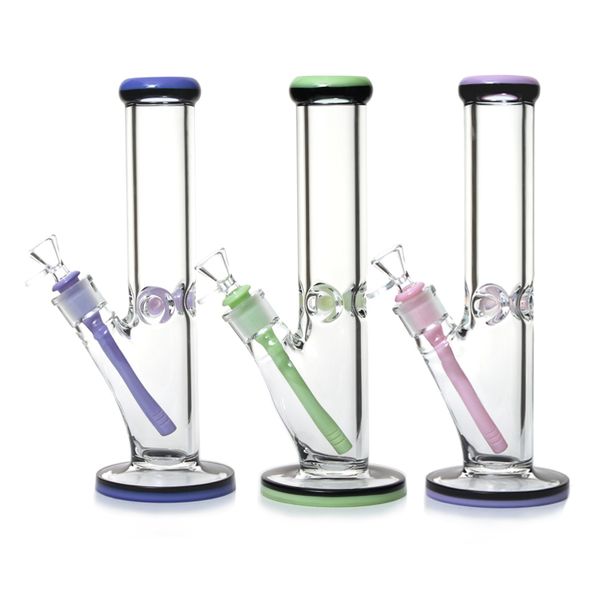 Buntes Glas Tabakrohre Tupf Rig - 12 Zoll Shisha -Wasserrohr mit 3 -Stecker -Eis -Prise, 9 mm dick, ideal für Konzentrateöle