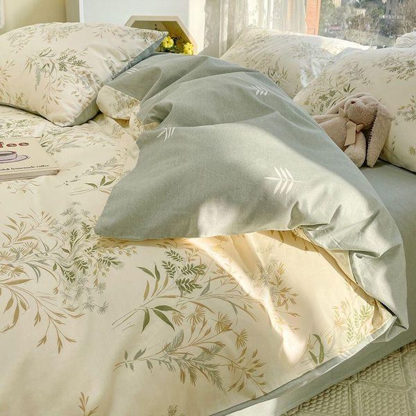 Conjuntos de cama roupas de cama conjunto de lençóis capa de edredão casal folha dupla colcha conjunto de linho conforto... completo