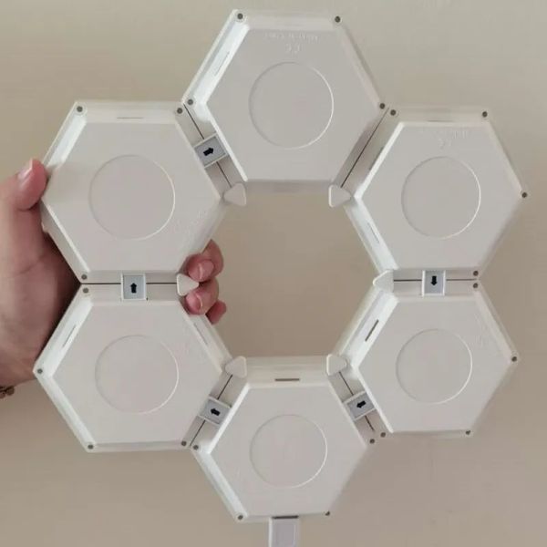 Lâmpada hexagonal LED com sensor de toque com controle remoto RGB luz de parede quântica 1/3/6/10 peças lâmpadas hexagonais decorativas para sala de estar interna quarto 12 LL