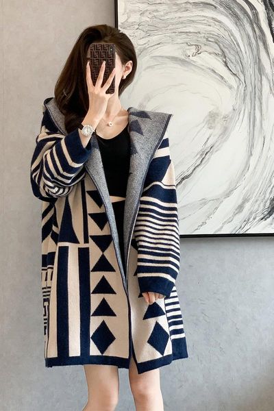 Cappotto in pelliccia da donna Giacca cardigan maglione retrò allentato da donna per capispalla autunno inverno manica lunga casual donna coreana