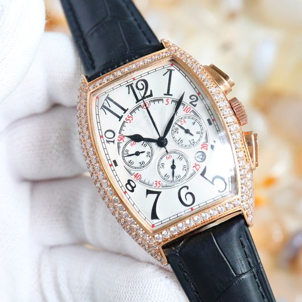 Mens Saat Zamanlaması Kuvars Hareketi 43mm Business Wristwatch Sapphire Erkek Bilekleri Saat Su Geçirmez Montre De Luxe