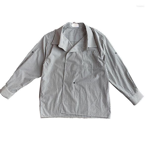 Camicie casual da uomo Camicia a maniche lunghe a righe Maschile Versione coreana dell'autunno Nicchia Design di alta qualità Rete allentata Uomini rossi