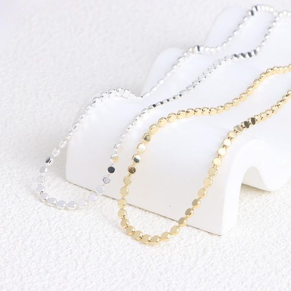 Girocollo Minar minimalista 14K oro reale argento placcato ottone chicchi collane a filo per le donne girocolli femminili dichiarazione gioielli francesi