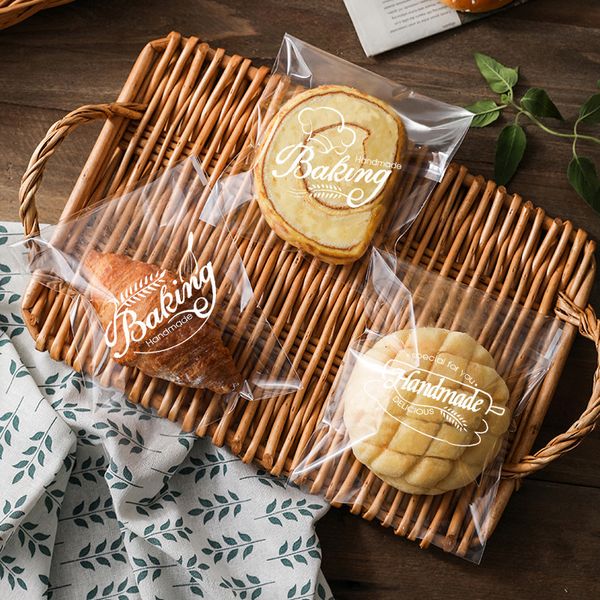 Outros suprimentos para festas de eventos 100 unidades / pacote Sacos de embalagem de pão torrado 15 * 18cm Saco de filme plástico para embrulho de pão cozinha artesanal café da manhã pão biscoitos sacos 230926