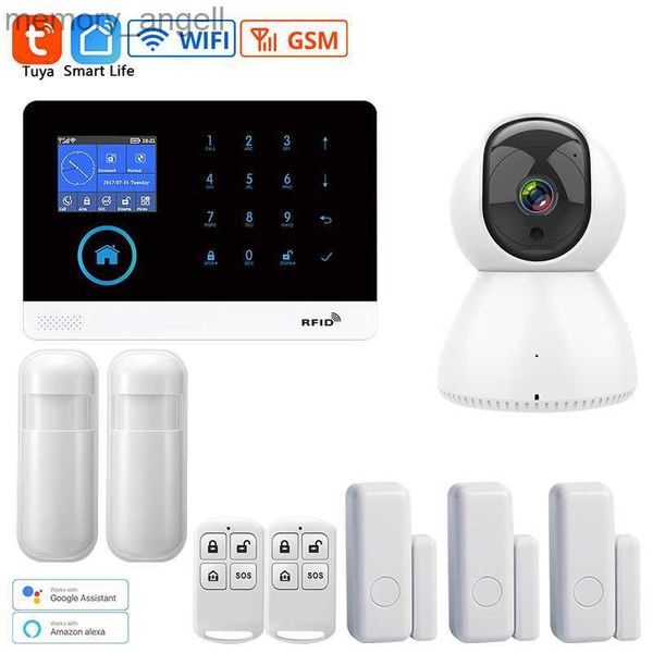 Alarm Sistemleri GSM WiFi Alarm Sistemi Akıllı Ev Güvenliği 2.4 inç Renk Ekran Kablosuz Kapalı Kamera Kızılötesi Hareket Dedektörü Kapı Sensörü Kiti YQ230926