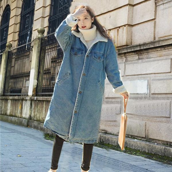 Женские траншеи Coats Parka Women 2023 Зимняя теплая женская джинсовая женщина