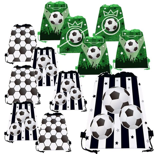 Outros suprimentos para festas de eventos 10-50pcs Favores de festa de futebol Bolsas com cordão Mochila de futebol Goodie Bags Presente de futebol Goodie Football Sports Party Supplies 230926