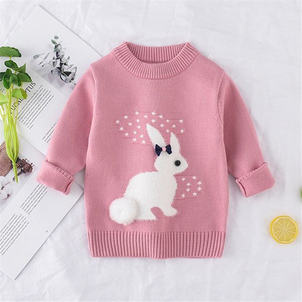 Cardigan Ragazza di arrivo Maglione Abbigliamento per bambini Modello di coniglio Lavorato a maglia Neonate Pullover Maglieria 1 5T Bambini 230925