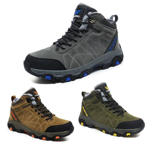 Designer Damen Herren Plateaustiefel Fell Schnee Wandern High-Tops Grau Braun Militärgrün Damen Herren Outdoor Trainer Turnschuhe