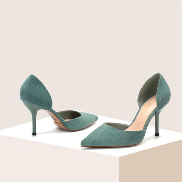 Scarpe eleganti Giovane Donna Tacchi alti Donna Primavera Autunno Verde chiaro Sexy Décolleté a spillo 8 cm Punta a punta Slip-on vuoto Abbigliamento quotidiano