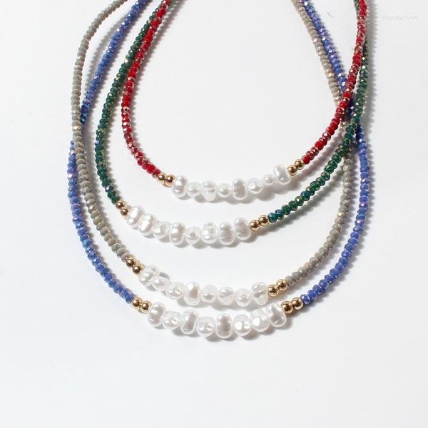 Колье в богемном стиле, ожерелье с кристаллами из бисера, модное креативное жемчужное ожерелье в европейском и американском стиле, ювелирные изделия на ключице