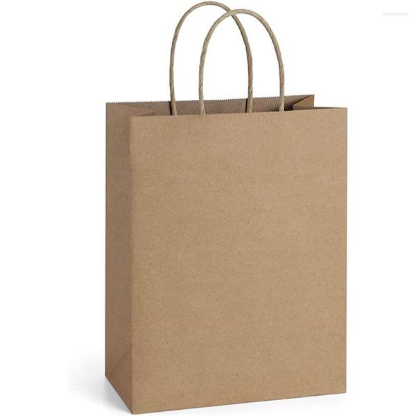 Geschenkpapier, 50 Stück, Beutel, 8 x 4,25 x 10,5, braunes Papier, Kraftpapier, Einkaufen, Einzelhandel, Lebensmittelgeschäft, Hochzeit, Geburtstag, Party