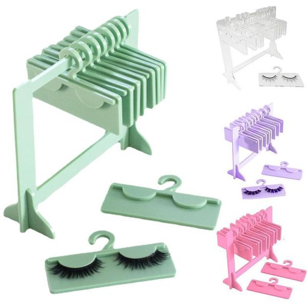 Make-up-Tools Falscher Wimpernhalter Acryl-Wimpernaufhänger Rack Wimpernverlängerungsbehälter-Display mit 10 Kleiderbügel-Organizer Pfropfständer 230925