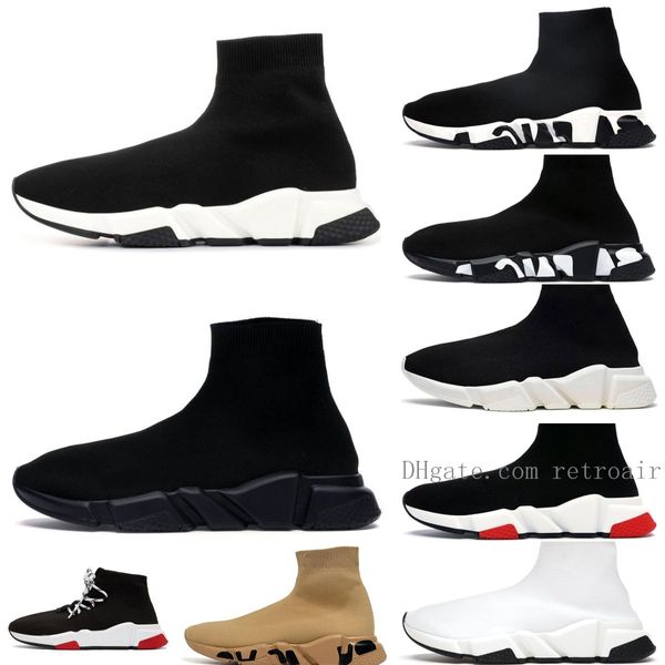 2023 Tasarımcılar Hızları 2.0 V2 3.0 Günlük Ayakkabı Platformu Sneaker Erkek Kadınlar Tripler Paris Socks Boots Boots Siyah Beyaz Mavi Işık Ruby Graffiti Lüks Eğitmenler Sneakers