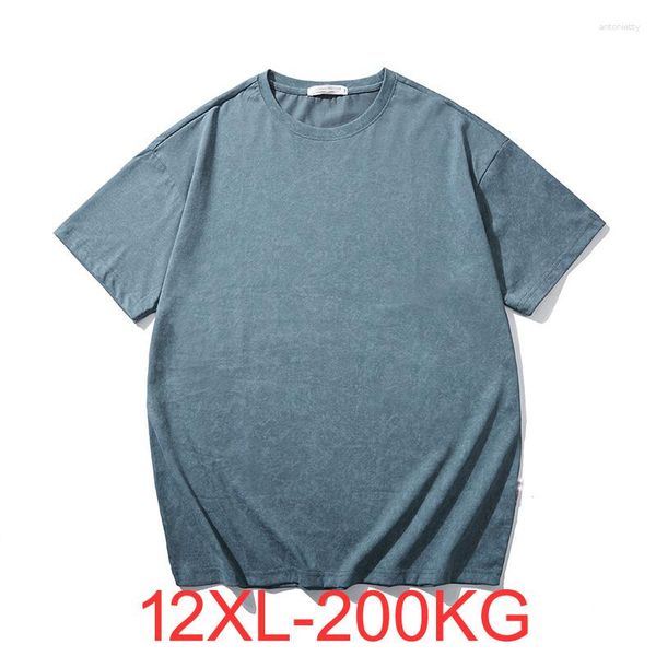 Homens camisetas Verão manga curta algodão t-shirt homens plus size 8xl 9xl 12xl fino tees casual casa tshirt preto grandes tops