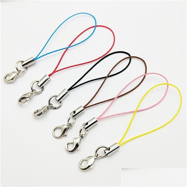 Chaveiros 500pcs Lanyard Lariat Strap Cords Lagosta Fecho Corda Chaveiros Ganchos Conjunto Móvel Encantos Chaveiro Saco Acessórios Anel Drop Del Dhpog