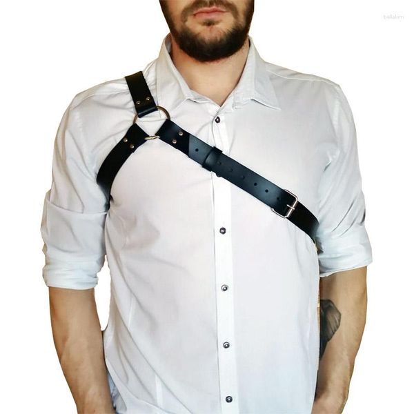 Gürtel 2023 Hohe Qualität Leder Harness Sexy Herren Gürtel Brust Einstellbare Schulter Körper Bondage Hosenträger Casual Männer