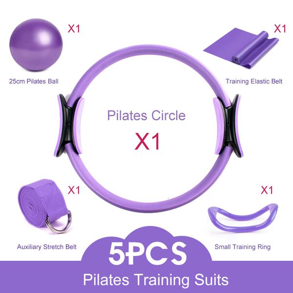 Cerchi per yoga 5 pezzi Palla per yoga Anello magico Cerchio per pilates Attrezzatura per esercizi Allenamento Fitness Allenamento per resistenza Strumento di supporto Fascia elastica Palestra 230925