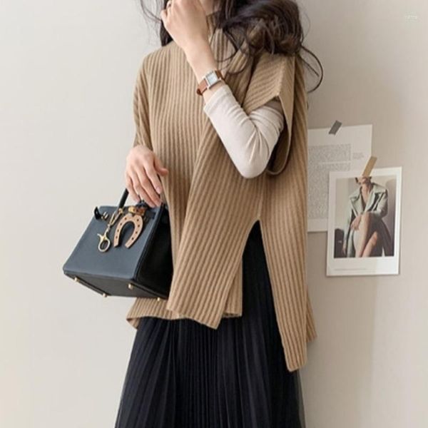 Kadın Sweaters Womentop Zarif Hafif Olgun Stil Cape Sweater Kadınlar Sonbahar Küçük Örgü Top Kış Giysileri Regulai Fit