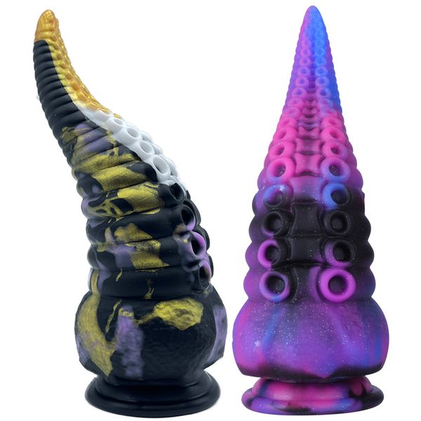 Giocattoli anali Enormi dildo in silicone per le donne Masturbazione Tentacoli di polpo Plug Massaggio prostatico Buttplug Prodotto del sesso 230925