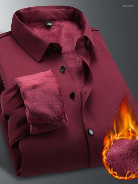 Camicie casual da uomo Taglie forti 6xl 7xl 8xl Camicia da uomo Autunno Inverno Oversize Caldo manica lunga in pile spesso 2023 Maschio Blu Flanella Rosso Alta