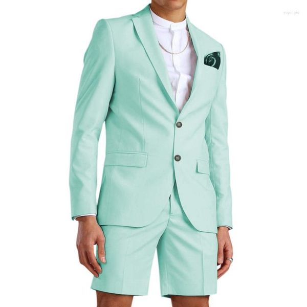 Männer Anzüge Casual Sommer Strand Anzug 2023 Kurze Hose Set 2 Stück Smoking Bräutigam Hochzeit Kleid Kostüm Homme Mariage (Blazer Hosen)