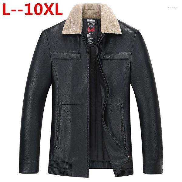Pele masculina 6xl 8xl plus inverno 10xl jaquetas de couro genuíno roupas de marca moda preto jaqueta de pele de carneiro e casacos com gola de lã