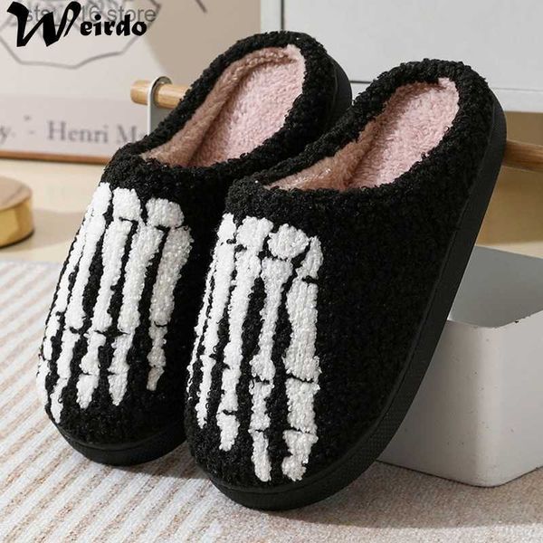 Pantofole Pantofole di Halloween Pantofole di zucca Uomo Piatto morbido Plus Accogliente Indoor Fuzzy Scarpe da casa per donna Regalo di moda Hot T230926