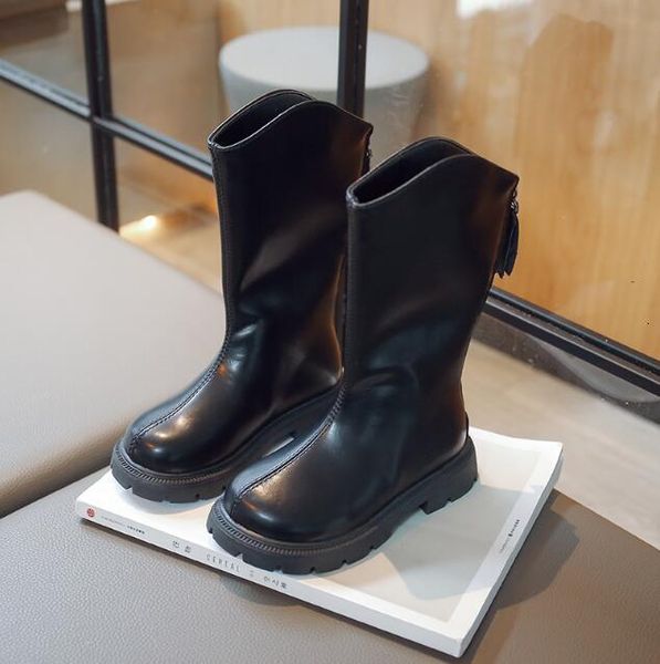 Botas 2023 novas meninas neve cor sólida crianças chelsea crianças moda couro elegante princesa transporte da gota tênis 230926