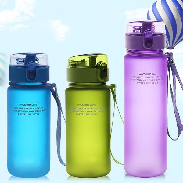 Wasserflaschen 400 ml / 560 ml Tasse Sportflasche Paar Kunststoff Tragbarer Behälter Anti-Drop Outdoor-Seil