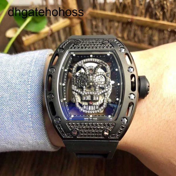 Milles Watch Richars Fashion Brand Richar Skull Hollow Meccanico da uomo completamente automatico con personalità dell'atmosfera di Diamond Full Sky Star